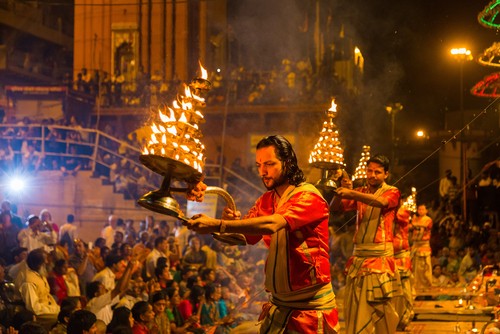 Ganga aarti on the ghats of Varanasi