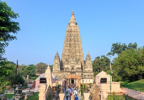 Monks at prayer, Mahabodhi Temple, Bodhgaya
